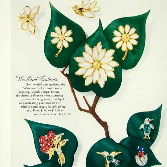 1949 Trifari Woodland Fantasies Milk Glass Brooch - Picture 7 of 7